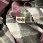 Lee Vintage Y2K Ms.  Flannel Button Down Shirt Relaxed Fit Plaid Burgundy Green S Photo 3