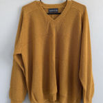 Alpaca 111 Woman’s Vneck Sweater Sz L Orange Tight Knit 100% Alpaca Made In Peru Size L Photo 0