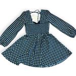 Band of Gypsies Band of the Free Womens Genevieve Teal Diamond Long Sleeve Mini Dress Photo 3