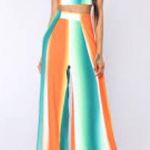 Sure To Stand Out Orange Multi Stripe 2 Piece Set Green Size M Photo 8