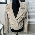 BLANK NYC  Suede moto jacket in sand stoner small $198 Photo 4