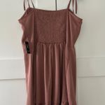 EXPRESS Tie Shoulder Ruffle Hem Fit and Flare Mini Dress Photo 3