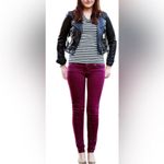 White House | Black Market ‎ Slim Leg Corduroy Pants Size 0 in Burgundy Plum Wine Photo 3