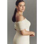 AFRM NWT Zamora Off Shoulder Mesh Midi Dress in Sun Dot Yellow Size XL Photo 9