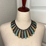 Hamaca Beaded Statement “Peacock” Magnetic Clasp Closure Bib Necklace Size OS Multiple Photo 0