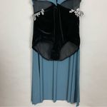 Weissman Dance Costume Adult Medium Velvet‎ Bottom Sleeveless Open Front Skirt Blue Photo 4