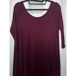 Aiden Y Women's Small Maroon 3/4 Sleeve Sharkbite Hem Round Neck Dress NWT Photo 1