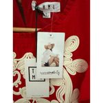 THML Embroidered Cap Sleeve Eloise Mini Shift Dress Red White Size Large Photo 7