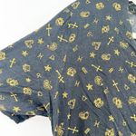 Motel Rocks Motel Womens Zodiac Novelty Print Astro‎ Crosena Mini Dress Size XL Black Gold Photo 3