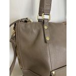 Kooba Everette Taupe Brown Leather Expandable Tote Shoulder Bag Gold Accents Photo 8