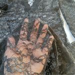 Floral Black Lace Deep Plunge V Neck Mini Dress Size Small Photo 1