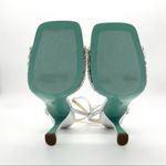 Betsey Johnson Silver Rhinestone Heels Glam Strappy Sandals, Metallic Party 9 Photo 9