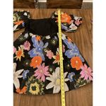 JessaKae Fairytale fireside floral puff sleeve black metallic organza Mini dress Blue Photo 5