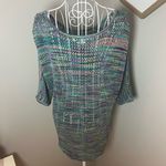 Versona  Accessories Open Knit Rainbow Crochet Drop Shoulder Sweater Size L Boho Photo 2