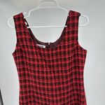 Kasper  Red brown tweed plaid sleeveless knee length dress 10 fall career lined Photo 4