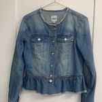Kensie  FRAYED NECK JEAN JACKET Photo 2