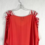 Torrid 1X Top Strappy Short Sleeve Peach Georgette Chiffon Solid Tee 899 Photo 6