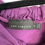 The Limited  Purple Scrunched Pleated Neck Short Sleeve Shirt Photo 1