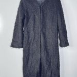 Reformation  Black Fuzzy Long Coat Size Small Photo 0