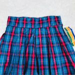 VINTAGE 90s Blue Red Plaid Midi Skirt Deadstock Holiday Christmas Size 8 New Photo 4