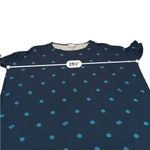 LuLaRoe  Irma Navy Blue‎ & Blue Polka Dot Short Sleeve High-Low Hem Top Sz S NEW Photo 4