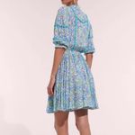 Poupette St. Barth NWT  Amanda turquoise graffiti mini dress size S Photo 2