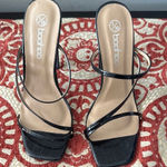 Boohoo  Black Strappy Croc-Pattern Heels Photo 0