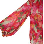 Chico's Georgette Blouse Fiesta Foliage Flame Scarlet size 1/Medium Red Floral Photo 6