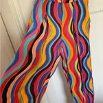 Farm Rio for Anthropologie colorful squiggle stripe wide leg pants size XSP Photo 2