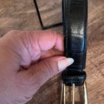 Elisabeth 1992 Liz Claiborne Womens Size 1 Black Leather Belt Gold Buckle Black Photo 0