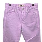 AMO Womens Button Fly 100% Cotton Tomboy Crop Pants‎ Purple Size 24 Pink Photo 1