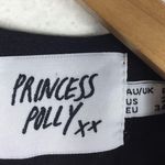 Princess Polly  Cassie Black Linen Mini Dress Size 2 Cut Out Long Sleeve Aline Photo 4