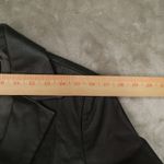 Kasper Dark Grey Leather One Button Blazer Women's size Large Office Classic Gray Photo 5