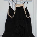 Juicy Couture Black Ruffled Tiered Silk Spaghetti Strap Blouse Cami Top Photo 2