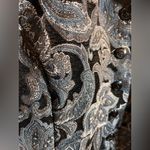 Dress Barn Brocade Black Blue Gray Paisley Blazer Plus 3X button front unlined Photo 1