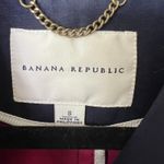 Banana Republic  Navy‎ Cotton Canvas Pea Coat Jacket Size Small Gold Buttons Photo 2