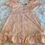 VERO MODA  Tangerine and White Ribbed Ruffle Mini Dress Juniors Size Medium NWOT Photo 7