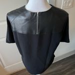 Sandro  Black lamb Leather Panel Top Photo 4