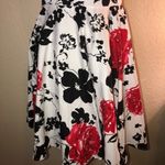 Belle Poque 1950’s Style Ruched White,Black & Red Floral Pin up Dress Size Small White Photo 2