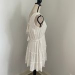 Justily Tiered Crochet VNeck‎ Sleeveless Mini Dress Large Coastal Cowgirl Angel White Photo 3
