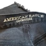 American Eagle Black Distressed Deconstructed Western Grunge Moto Denim Shorts Photo 2