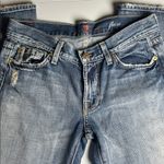 7 For All Mankind Flare Jeans Women's Size 28 Havana Rhinestone Pocket Mid Rise Photo 2