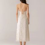 Apricot Jacquard Corset Slip Maxi Dress White Photo 1