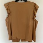 Nine West Women’s  Button‎ Front Ruffle Sleeve Tank Top Size 2XL Goldish Bronze Photo 8