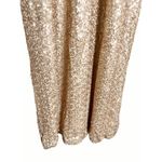 Amsale Champagne Gold Sequin Sleeveless Midi Formal Gown Size 8 Photo 4