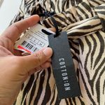 Cotton On NWT paper bag waist Linen blend Cream zebra print wide leg Pants 2 Photo 4