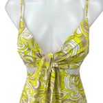ASOS Design Yellow Linen Sleeveless Paisley Knot Front Cut Out Mini Sun Dress 6 Photo 5