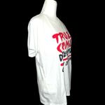 Port Authority  White Tee with Red and Black Print Photo 2