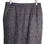 Anne Klein Silk Pencil Skirt S Navy Blue Pockets Lined Pleated Front Zipper Photo 3