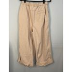 Free People  Wide Leg Cropped Utility Pants Khaki Tan Women's Size Medium Photo 3